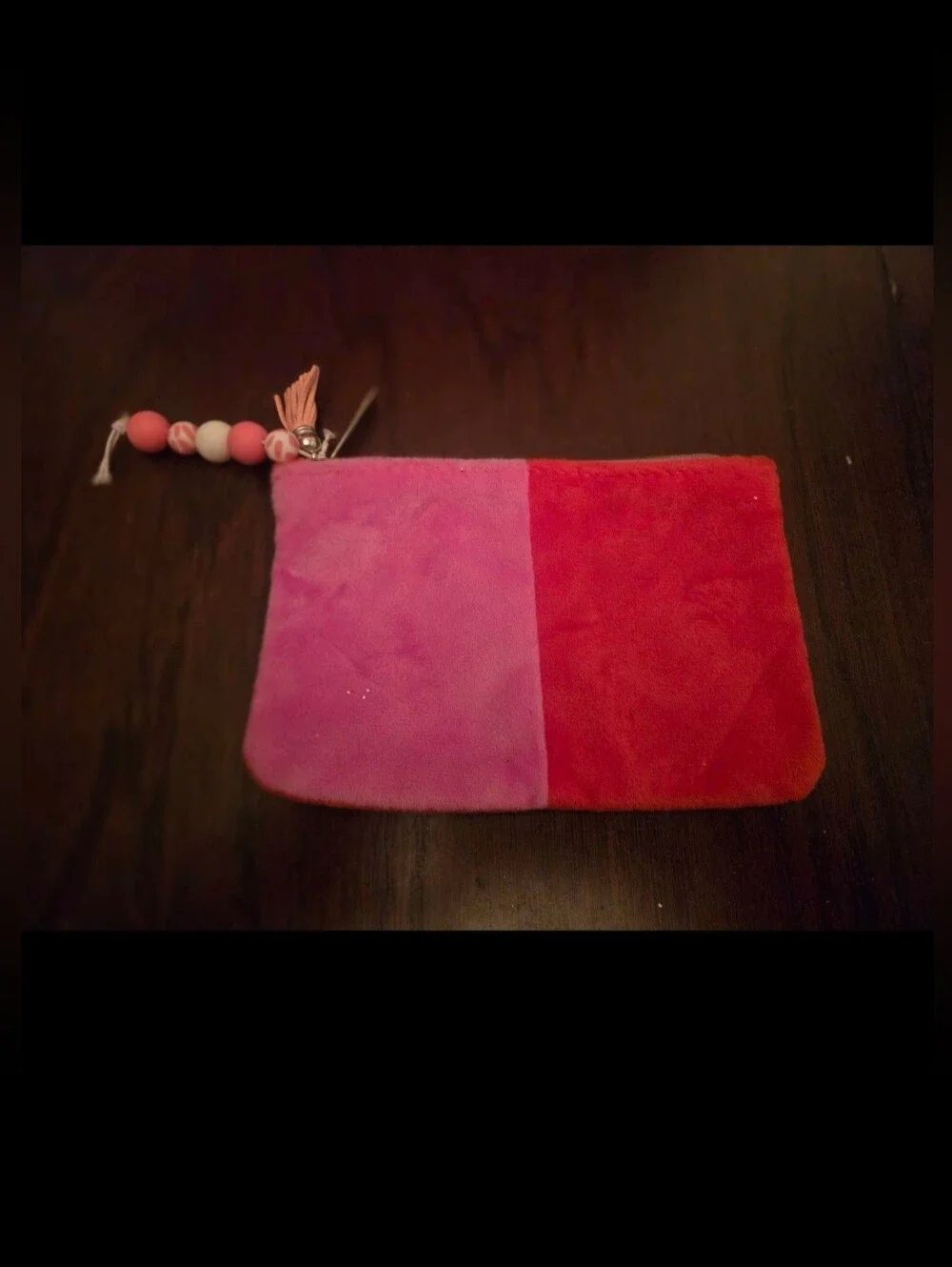Pink & Red Colorblock Wristlet Clutch